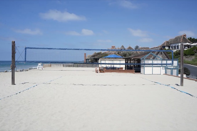 The community beach cabana with shade and showers